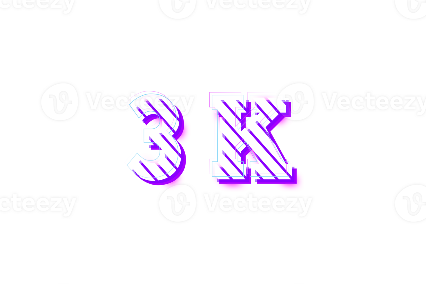 3 k subscribers celebration greeting Number with stripe design png