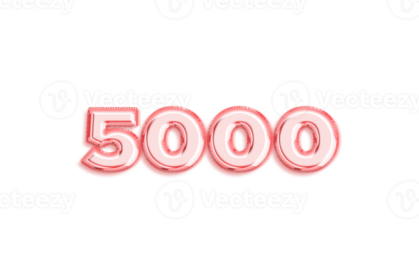 5000 subscribers celebration greeting Number with rose gold design png