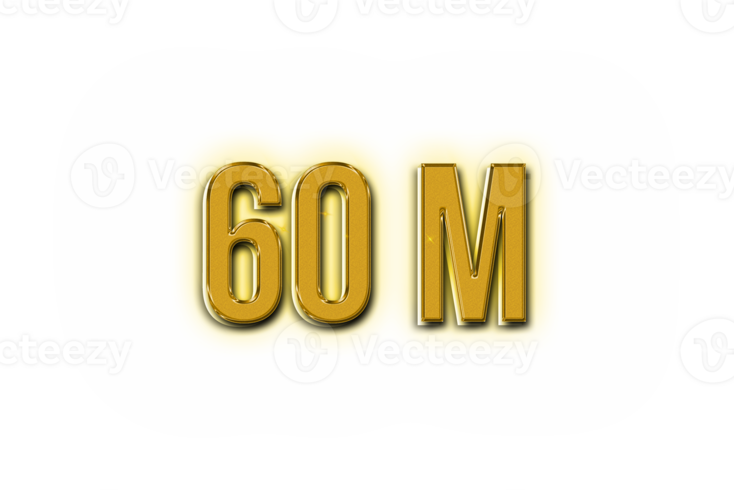60 million subscribers celebration greeting Number with golden design png
