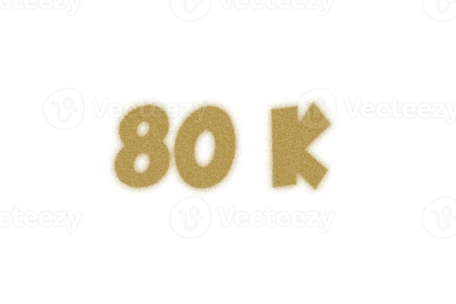 80 k subscribers celebration greeting Number with dust style design png