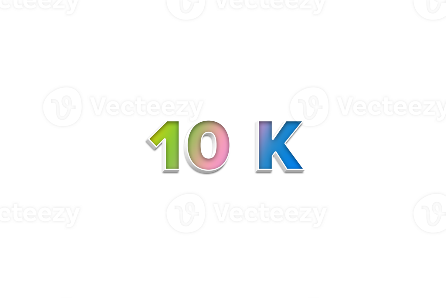 10 k subscribers celebration greeting Number with 3d extrude design png