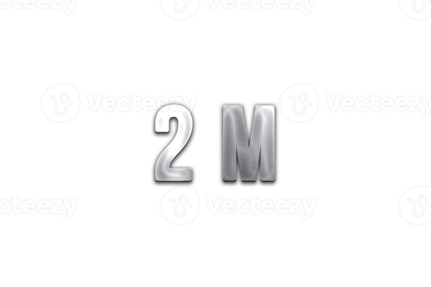 2 million subscribers celebration greeting Number with steel design png