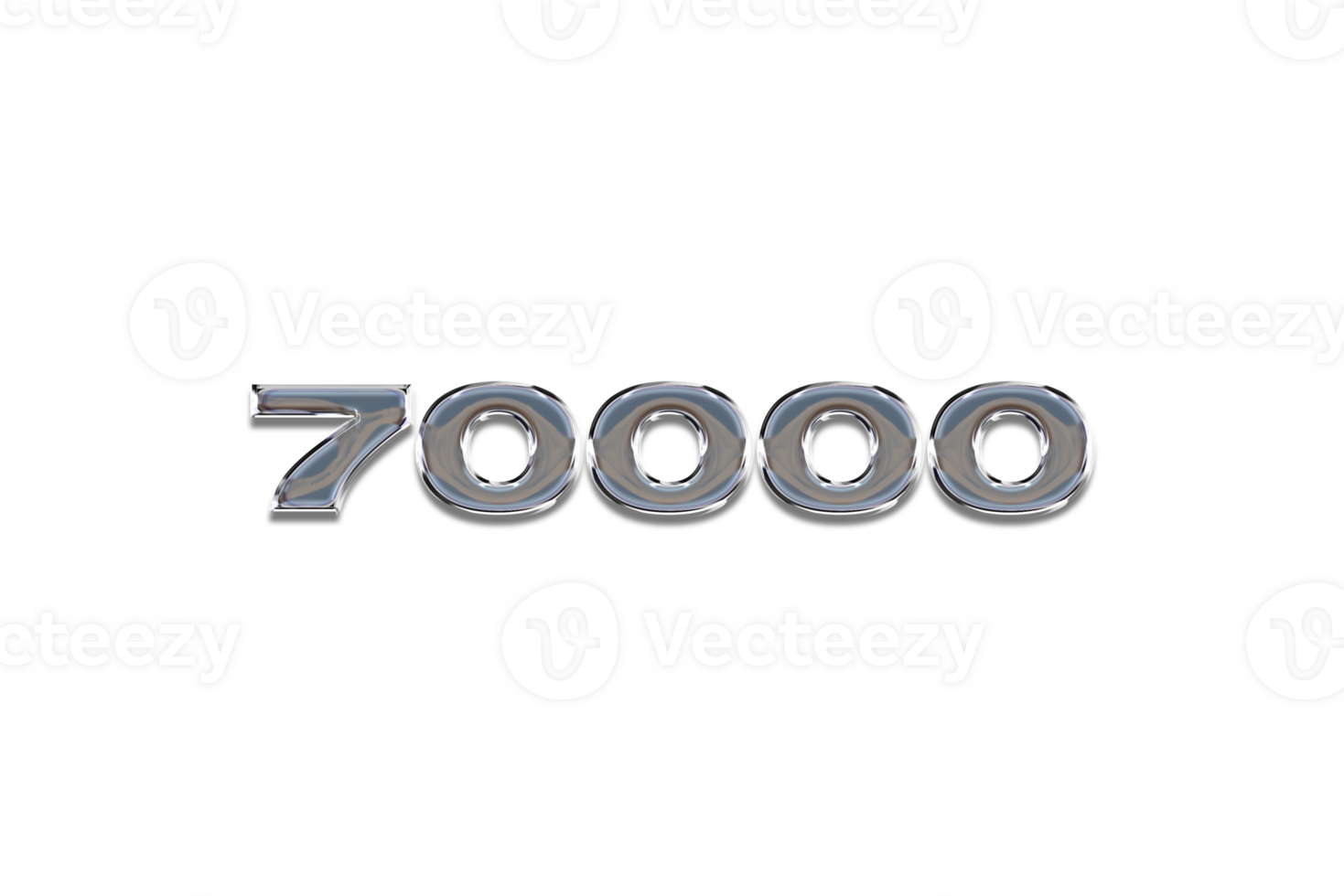 70000 suscriptores celebracion saludo número con cromo diseño png