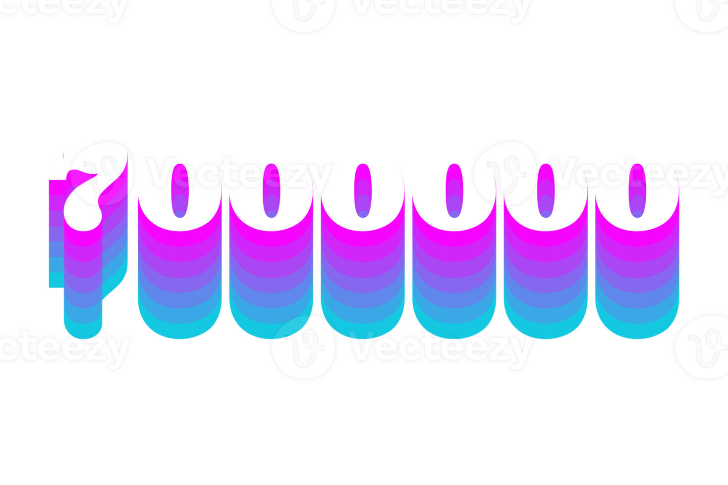 7000000 subscribers celebration greeting Number with multi color design png
