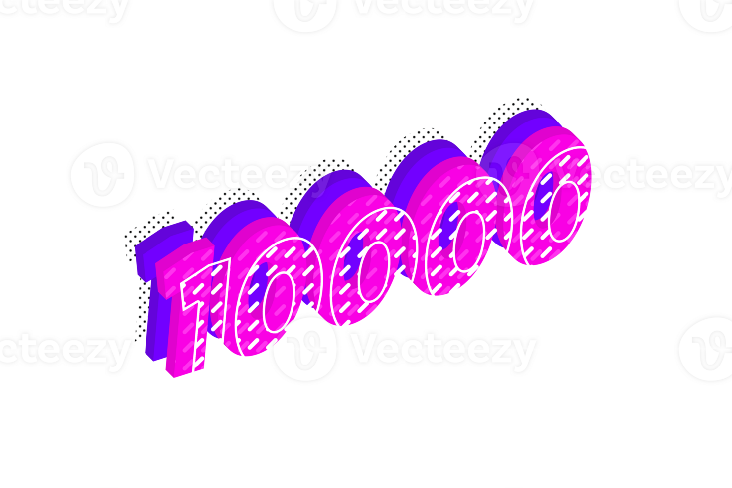 10000 subscribers celebration greeting Number with multi layer design png