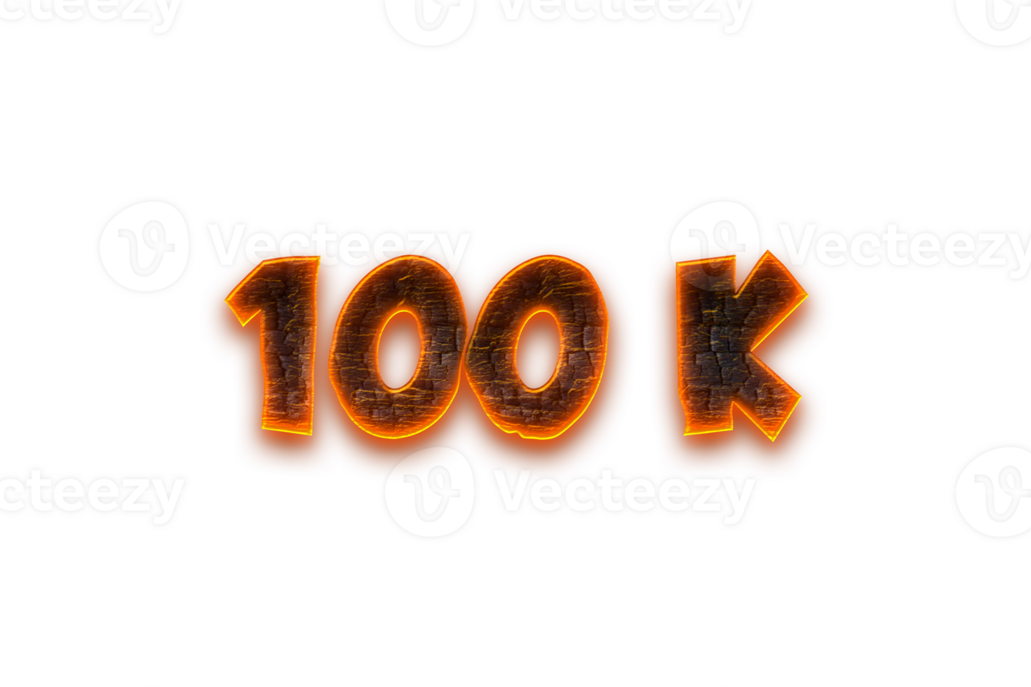 100 k subscribers celebration greeting Number with coal design png