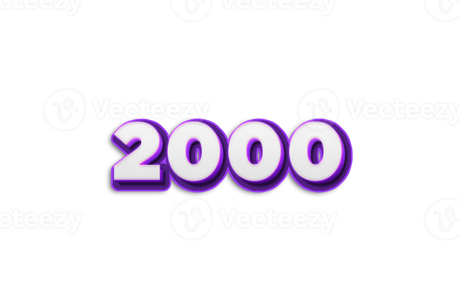 2000 subscribers celebration greeting Number with purple 3d design png