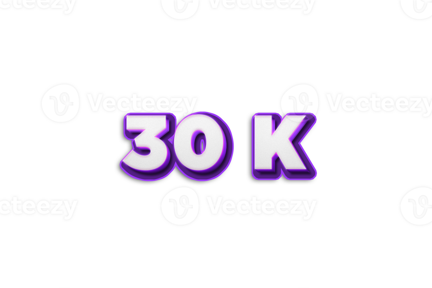 30 k subscribers celebration greeting Number with purple design png