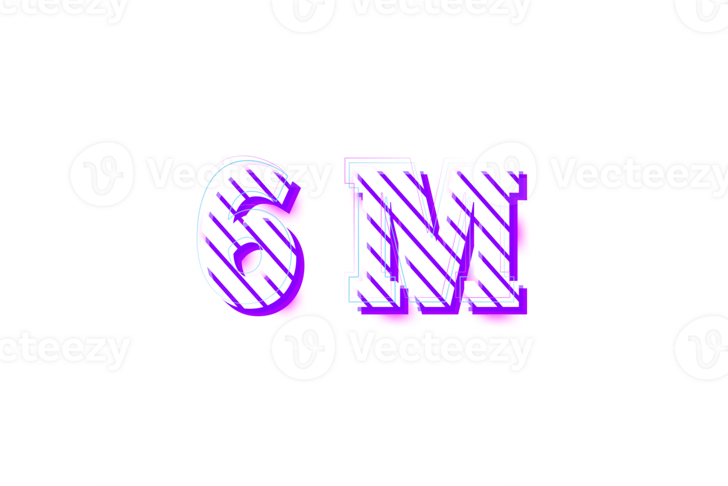 6 million subscribers celebration greeting Number with stripe design png