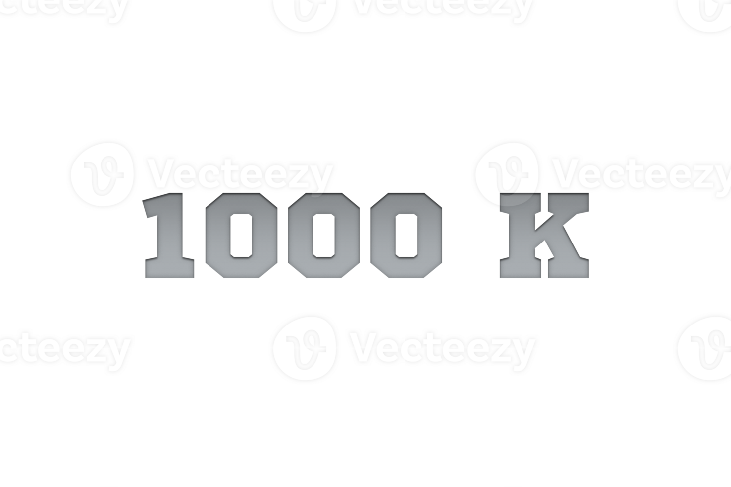 1000 k subscribers celebration greeting Number with metal engrivng design png
