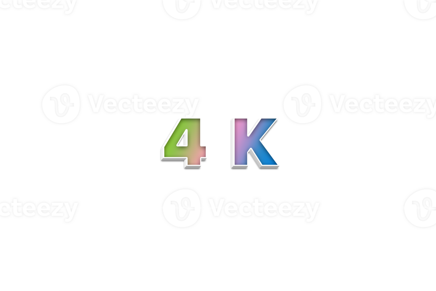 4 k subscribers celebration greeting Number with 3d extrude design png