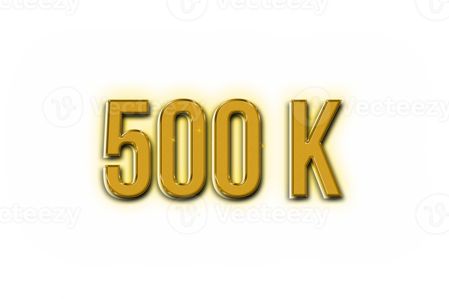 500 k subscribers celebration greeting Number with golden design png