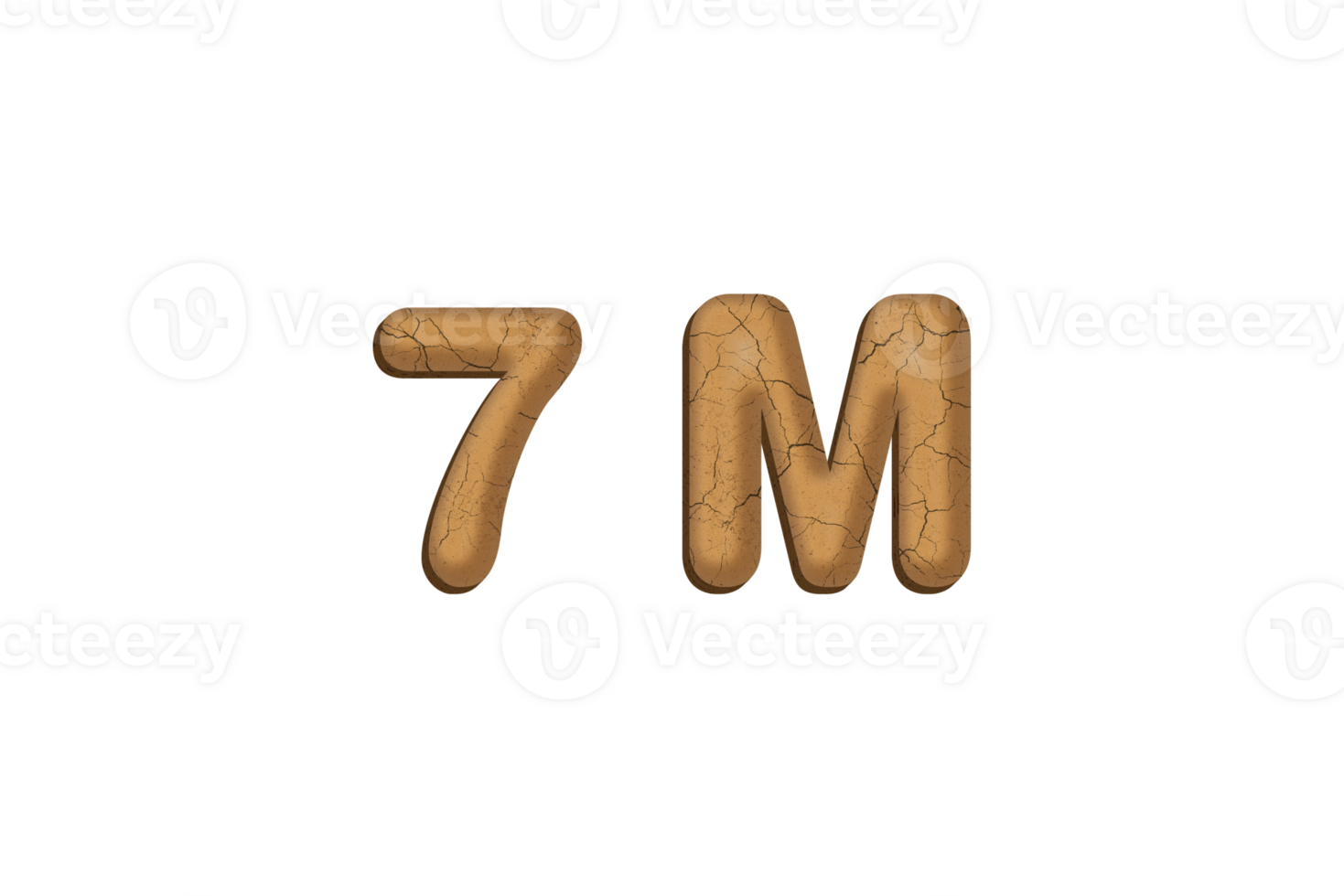 7 million subscribers celebration greeting Number with old walnut wood design png