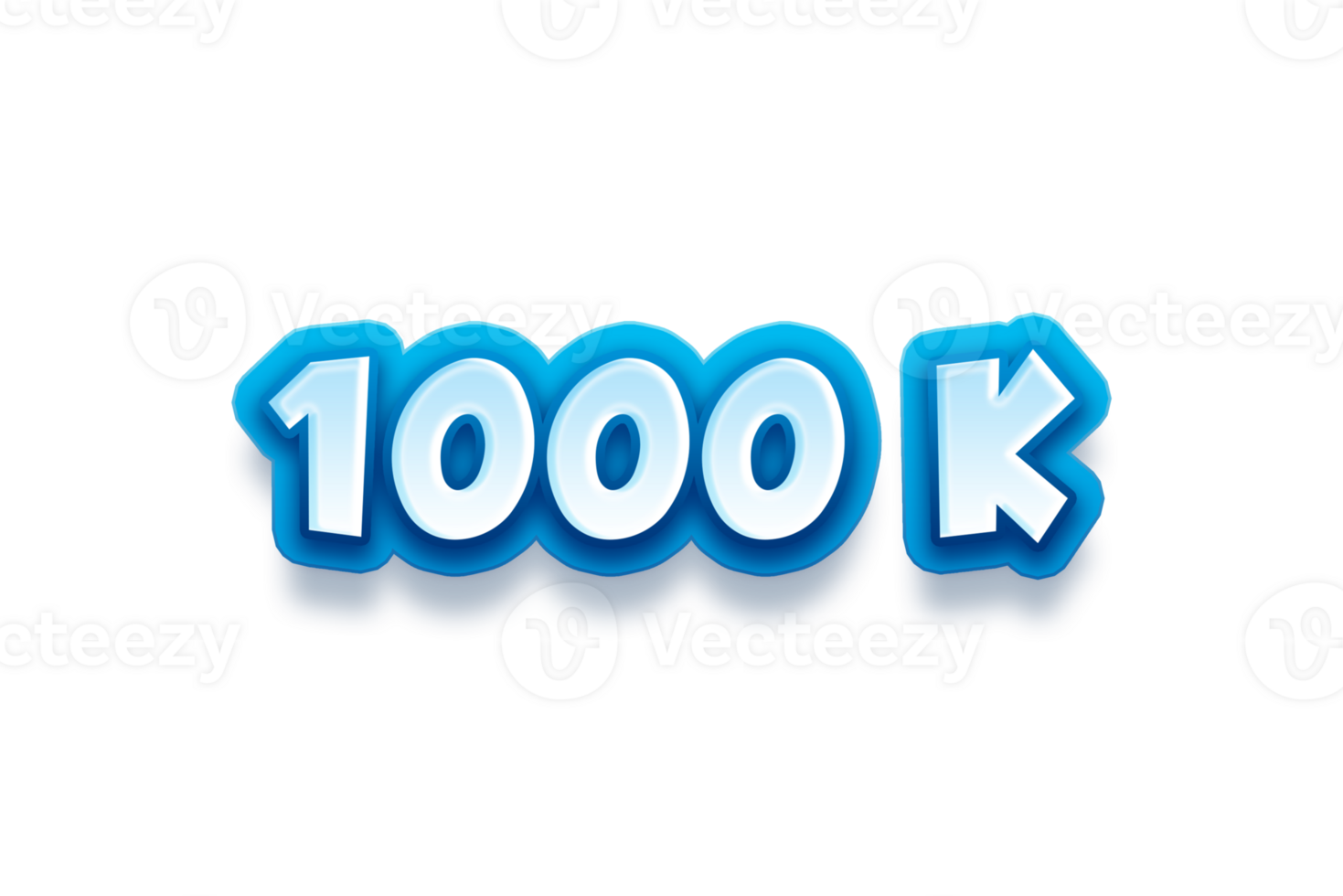 1000 k subscribers celebration greeting Number with modren blue design png