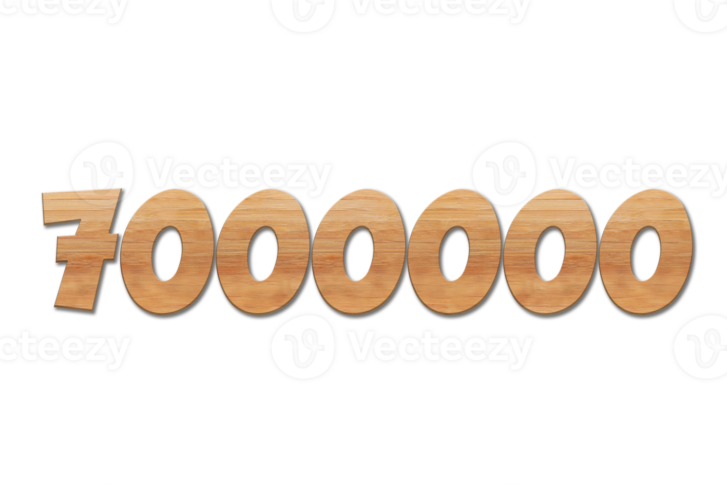 7000000 subscribers celebration greeting Number with oak wood design png
