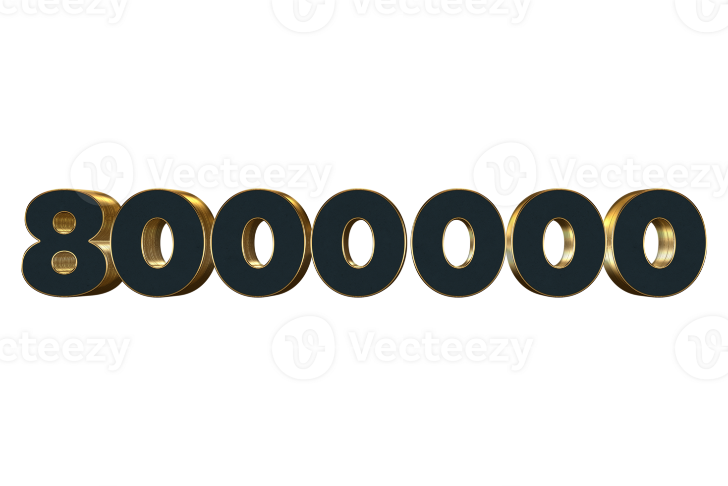 8000000 subscribers celebration greeting Number with luxury design png