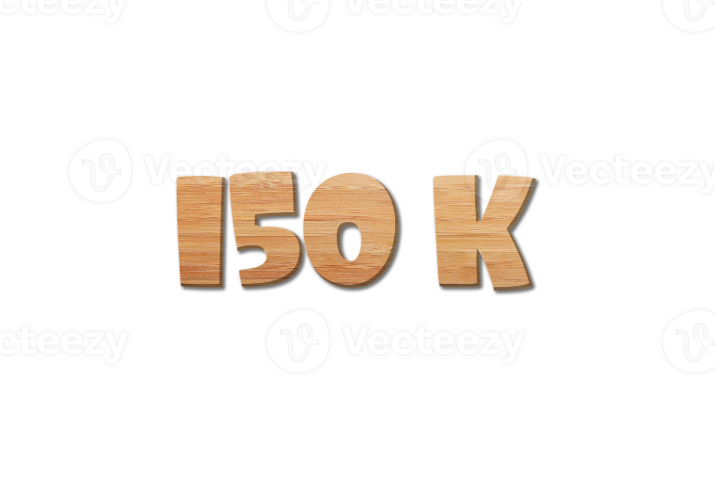 150 k subscribers celebration greeting Number with wood design png