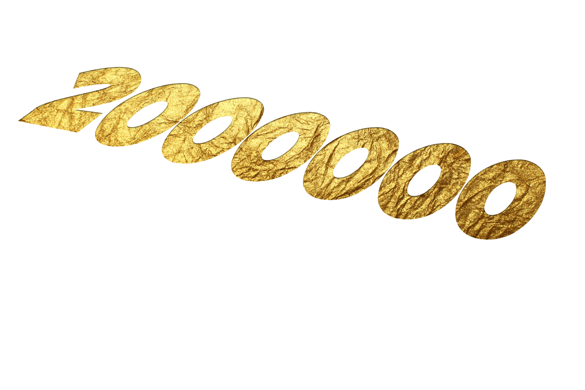 2000000 subscribers celebration greeting Number with golden paper ...