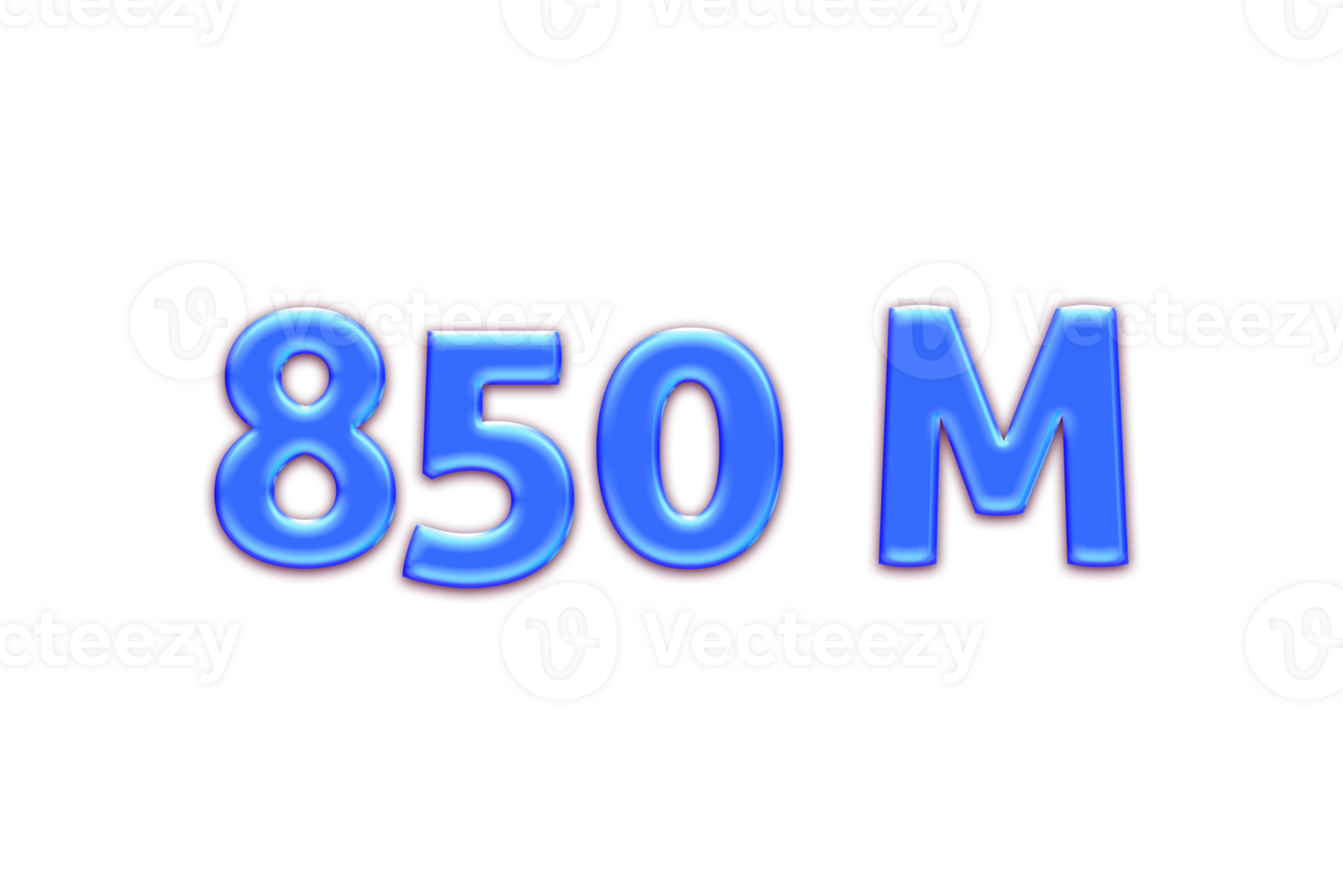 850 millón suscriptores celebracion saludo número con azul brillo diseño png