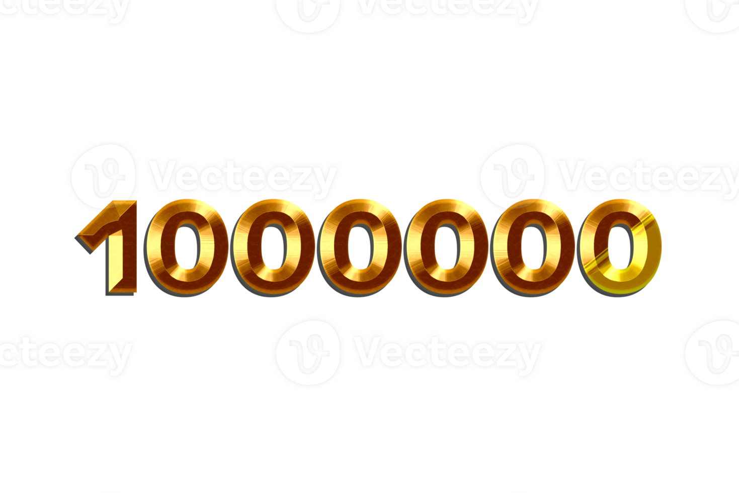 1000000 subscribers celebration greeting Number with golden design png