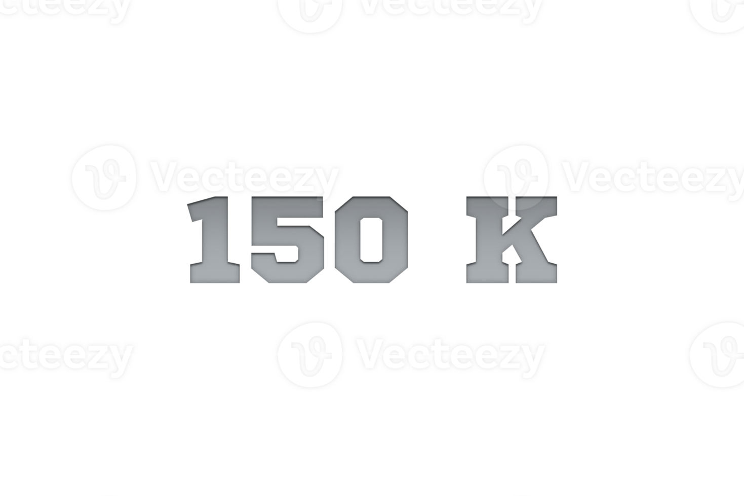 150 k subscribers celebration greeting Number with metal engriving design png