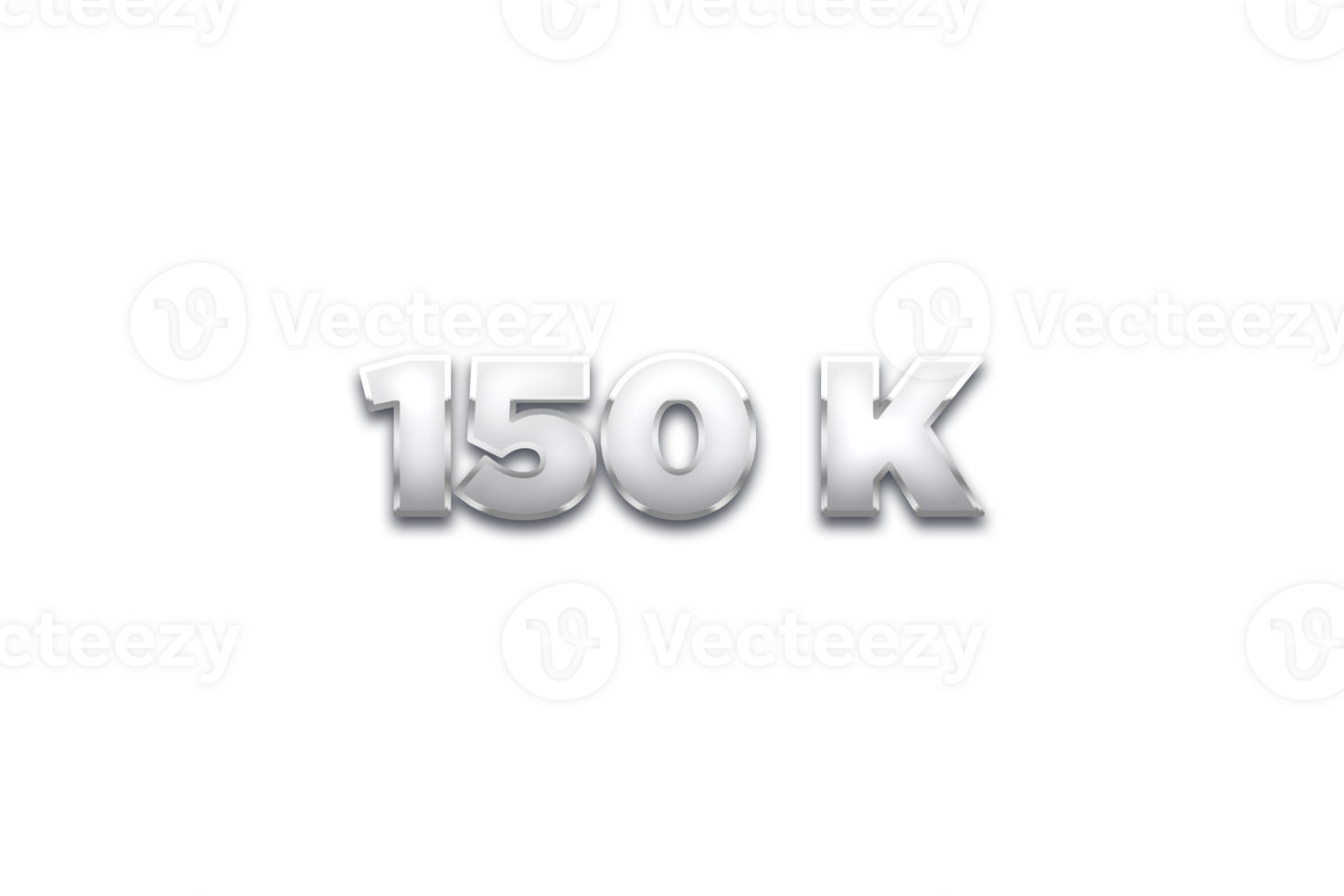 150 k subscribers celebration greeting Number with metal design png