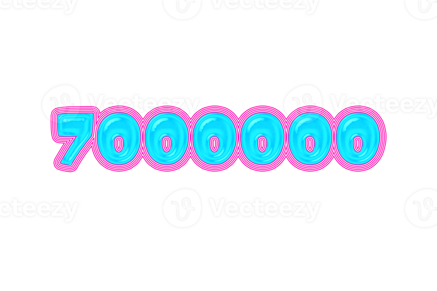7000000 subscribers celebration greeting Number with jelly design png