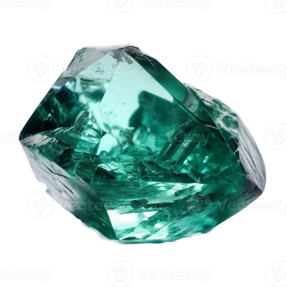 Emerald, white background, transparent background. png