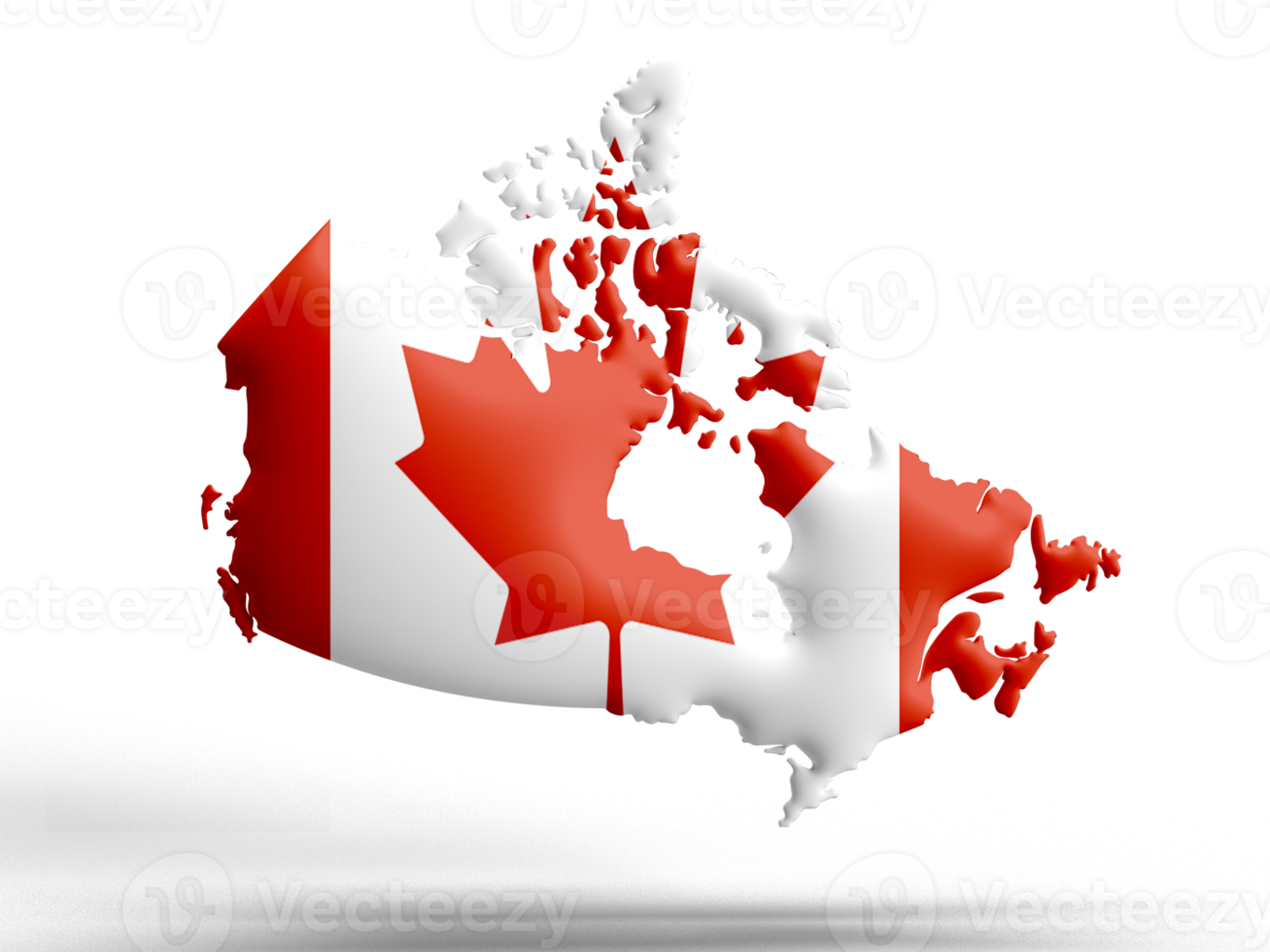 Canadá mapa bandeira branco vermelho bordo folha plantar natural Primavera estação canadense país nacional celebração festival feliz trabalho trabalho dia patriotismo Toronto Alberta Ontário norte americano.3d render png