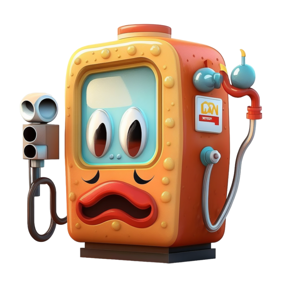 divertente carburante cartone animato personaggio ai generativo png