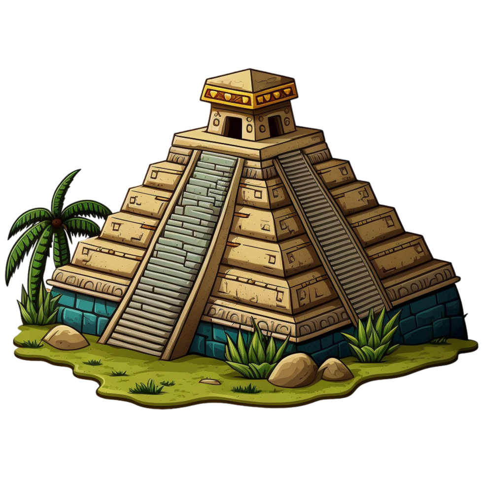 antico azteco piramide ai generativo png