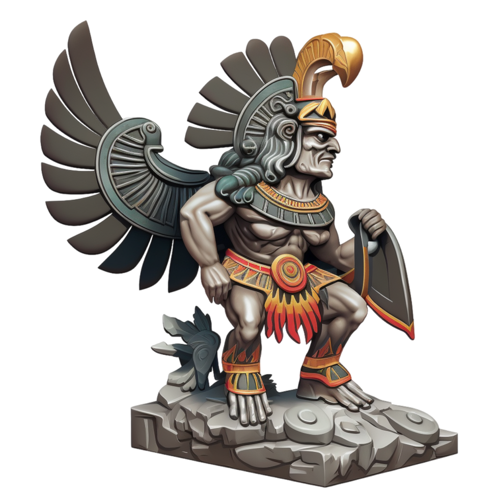 gammal aztec staty ai generativ png