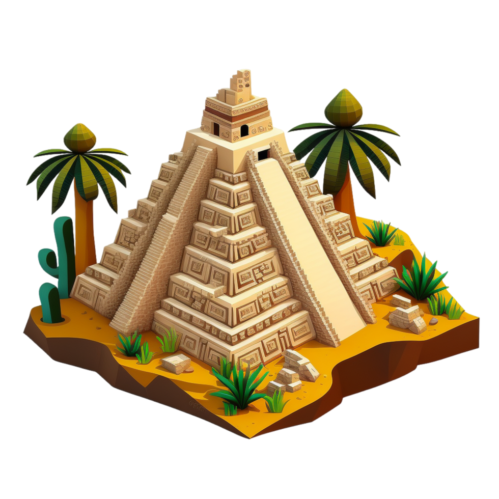 oude aztec piramide ai generatief png