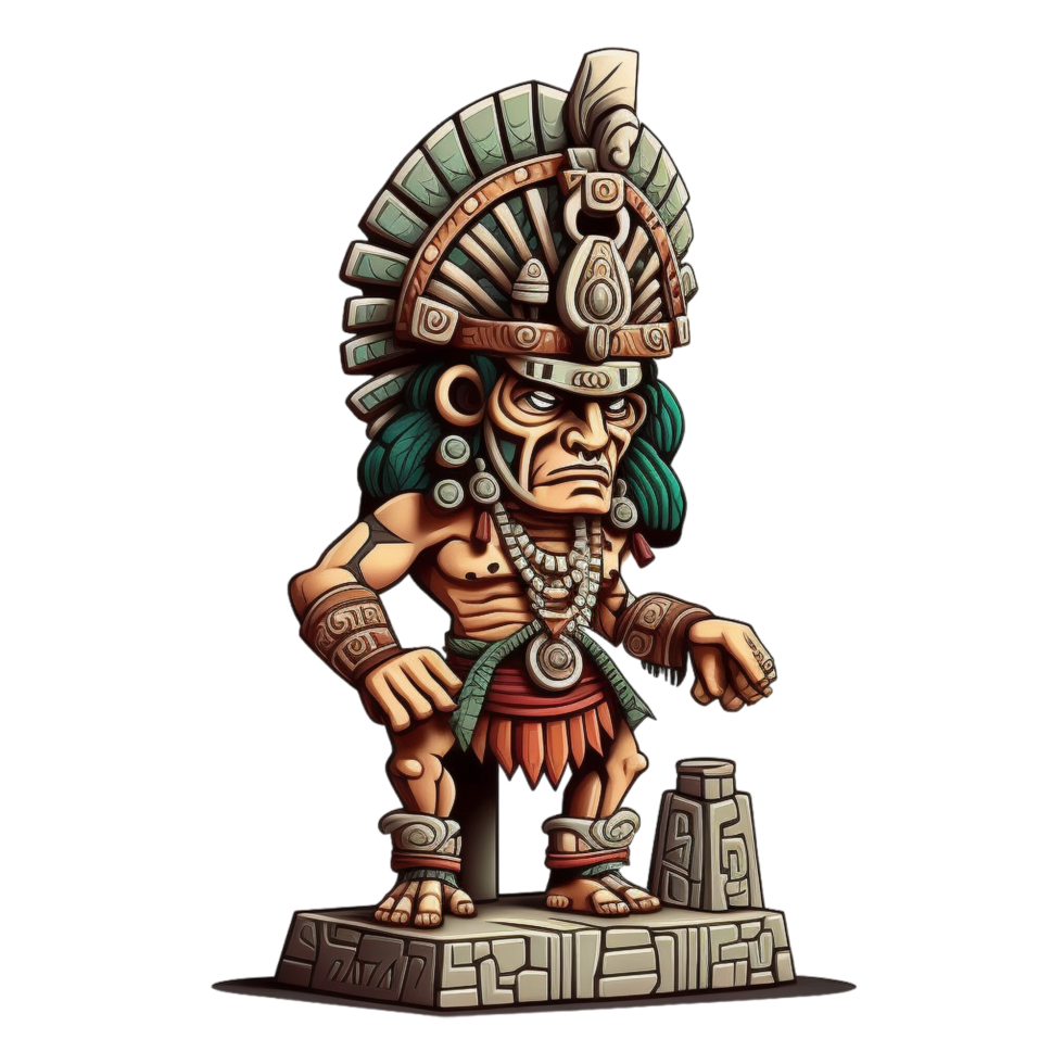Ancient aztec statue png