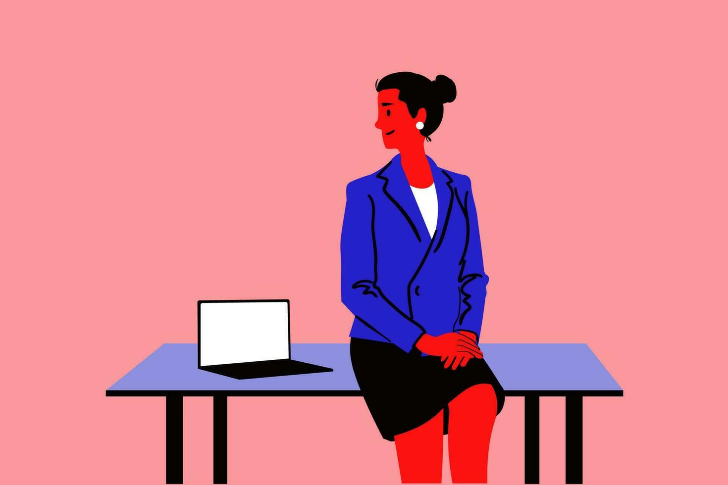 Businesswoman in office concept vector