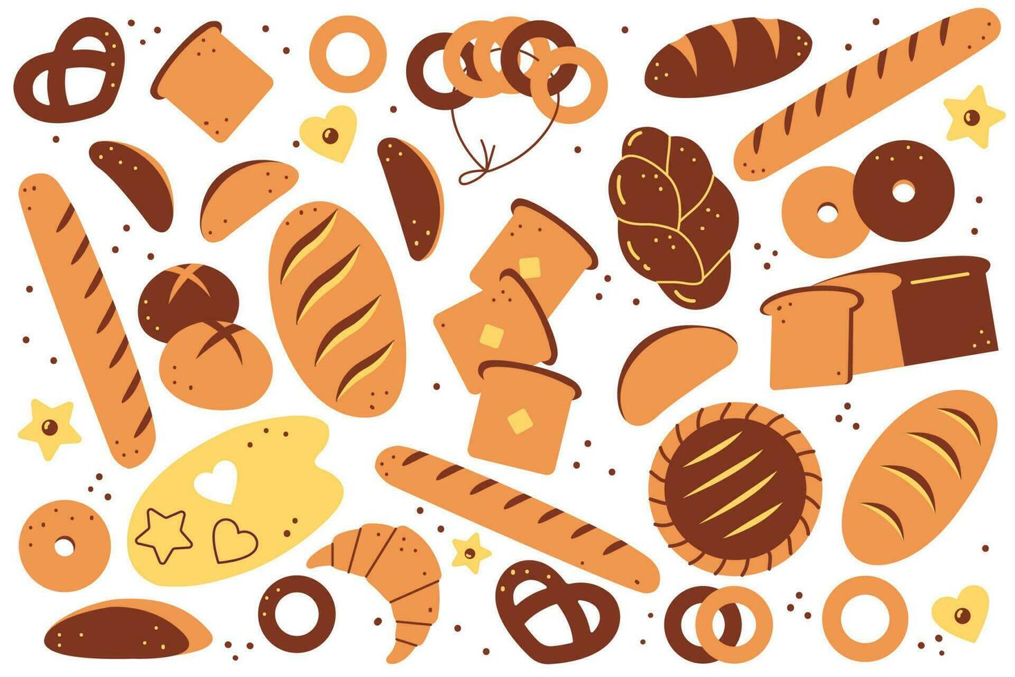 Bakery doodle set vector