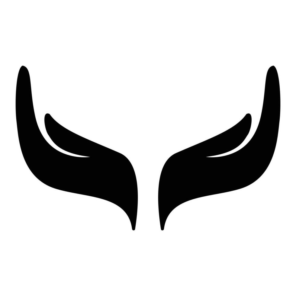 Two hands vector icon design. Abstract flat icon.