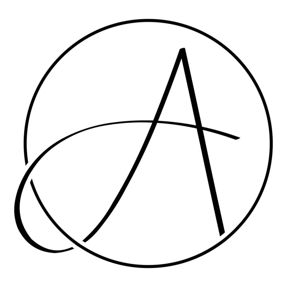 Letter A vector icon design. Initial flat icon.