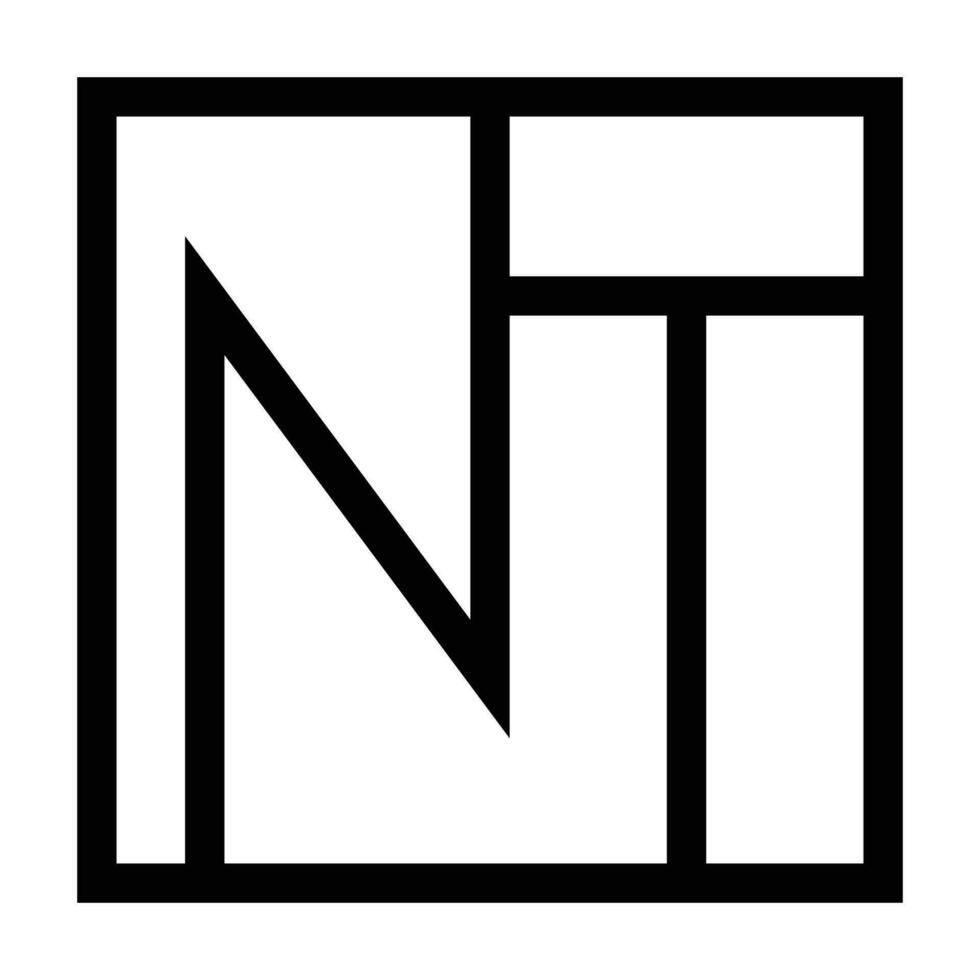 Nuevo Testamento iniciales vector icono diseño. letras norte y t plano icono.