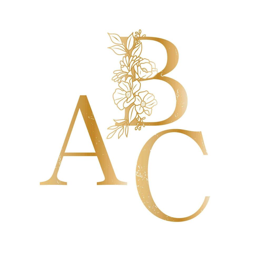 a B C vector logo diseño. floral a, si y C logotipo natural emblema.