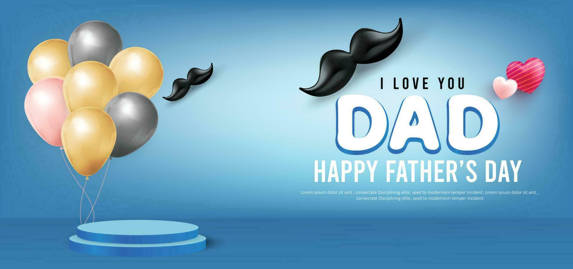 father's day Banner Design With Vector
