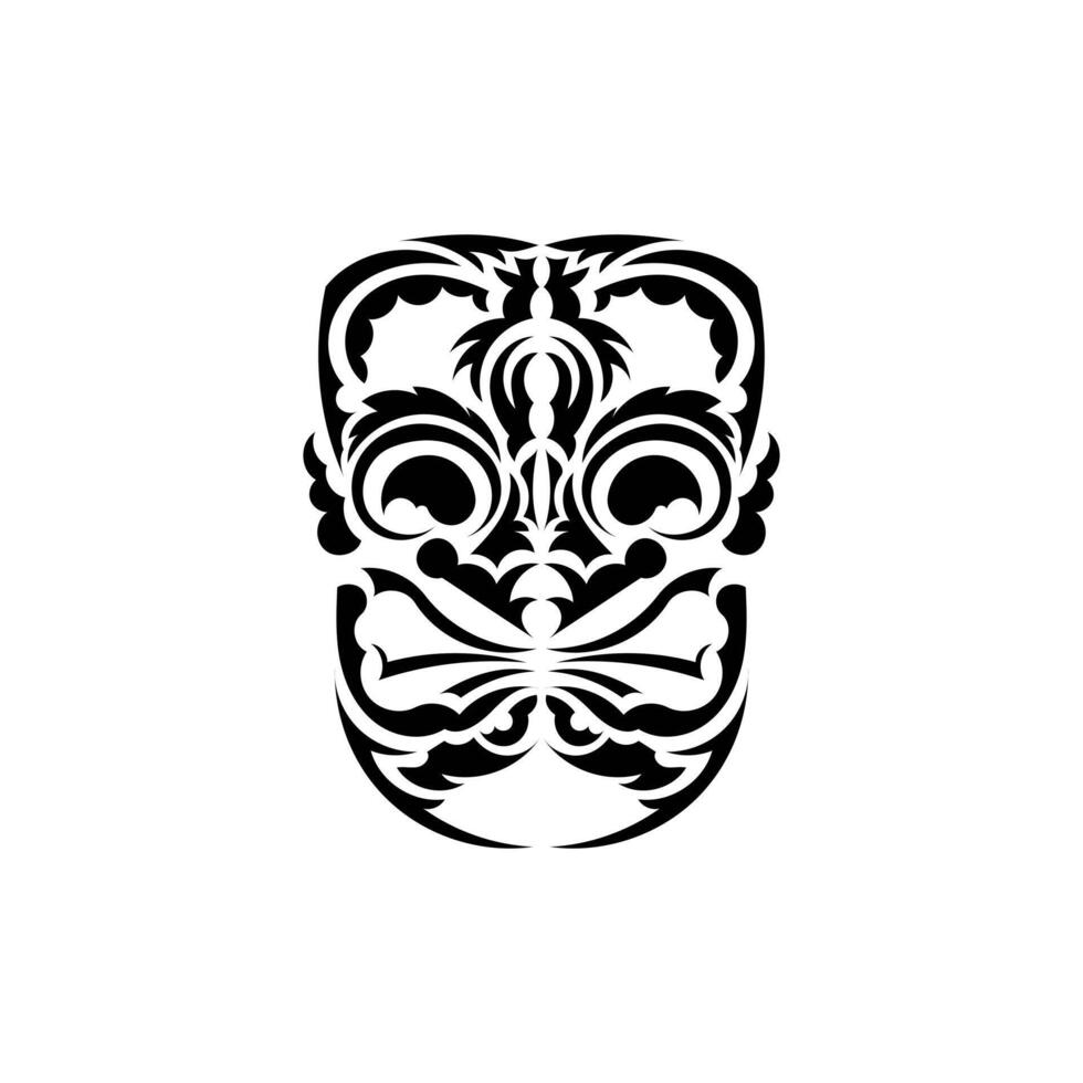Pattern mask. Black tattoo in the style of the ancient tribes. Hawaiian style. illustration isolated on white background. vector