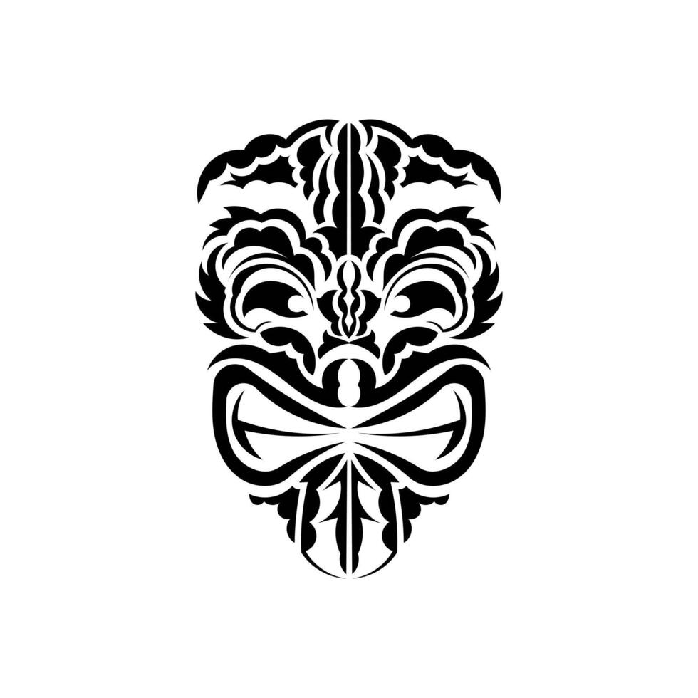 Pattern mask. Black tattoo in the style of the ancient tribes. Polynesian style. over white background. vector