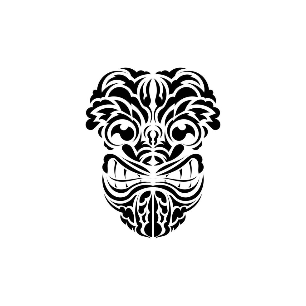 The face of a viking or orc. Traditional totem symbol. Maori style. isolated on white background. vector