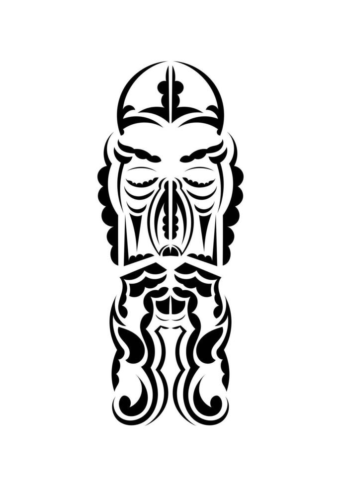 Face in the style of ancient tribes. Tattoo patterns. Flat style. illustration. vector