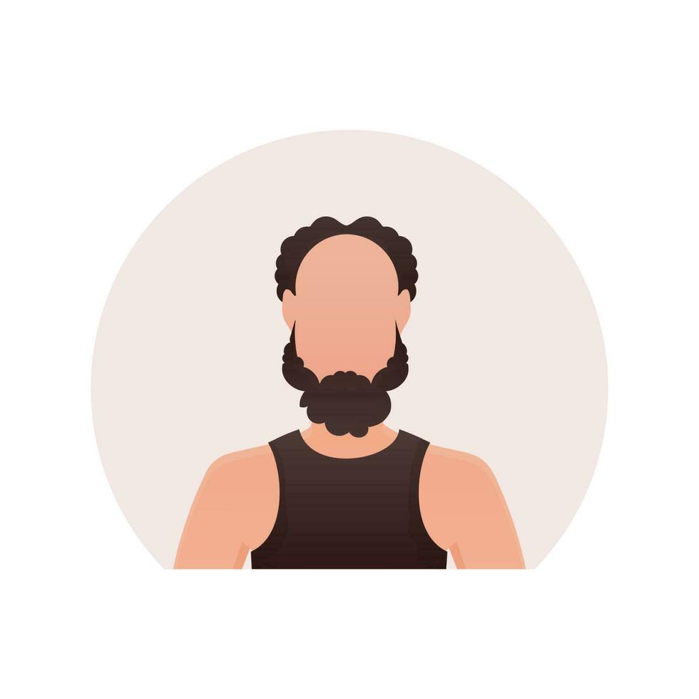 avatar de un chico en un camiseta. aislado. dibujos animados estilo. vector