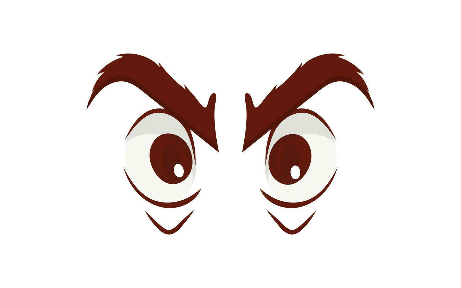 plano diseño enojado dibujos animados ojos icono vector ilustración