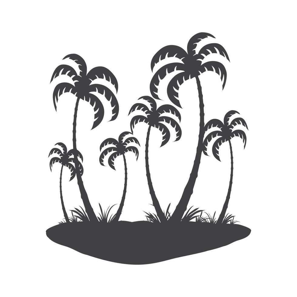 tropical palma arboles en el isla vector ilustración aislado.