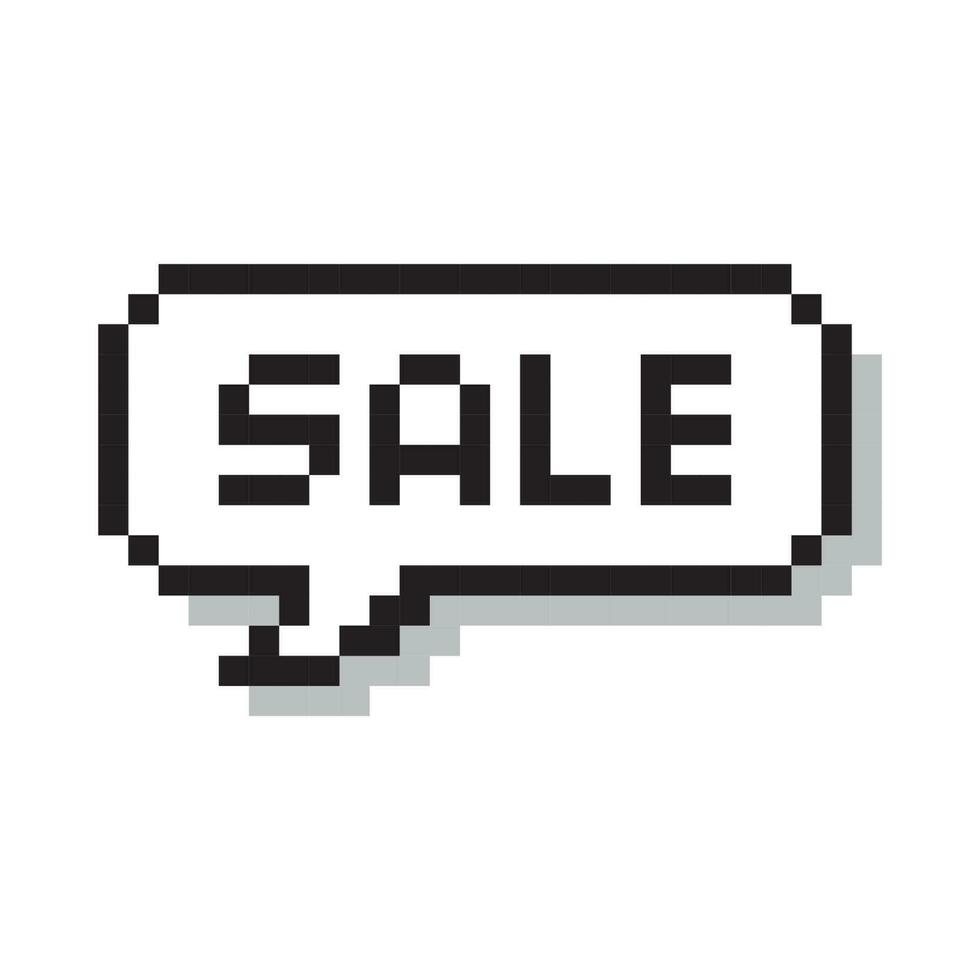 Sale in speech bubble 8-bit pixel art on white background. vector