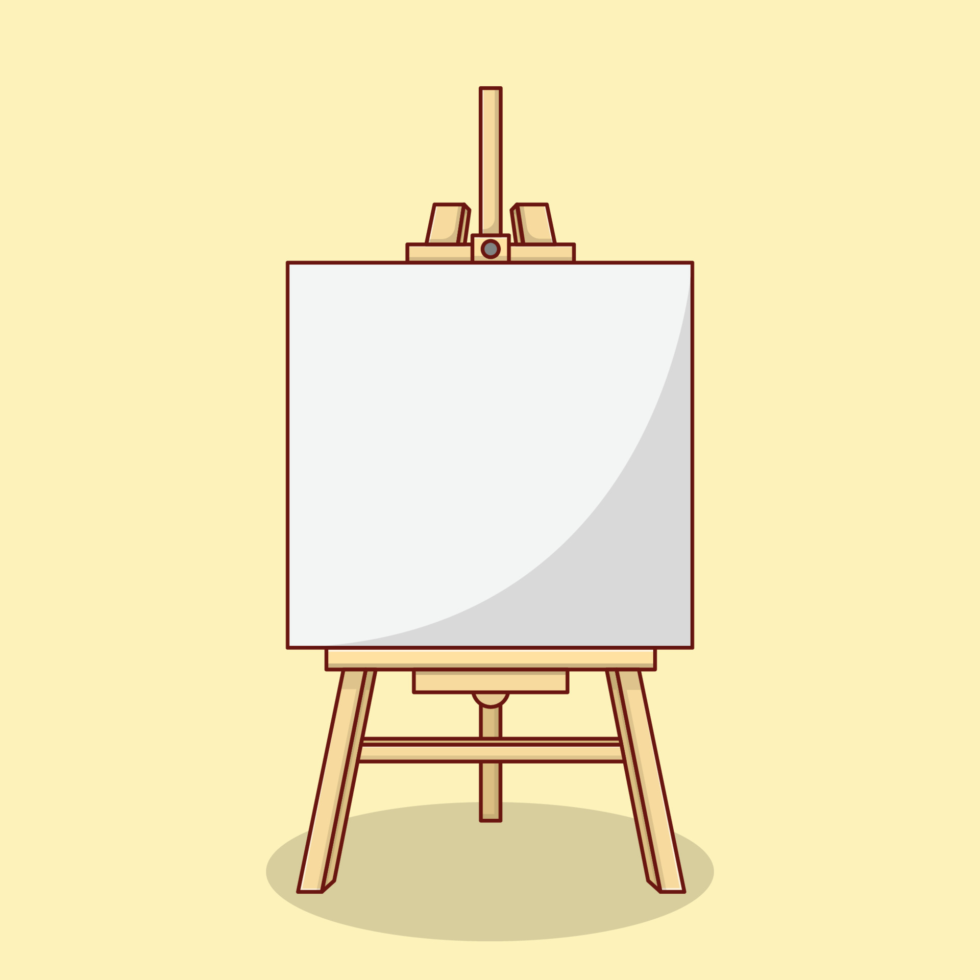 Wooden easels, one stands with blank canvas on white background 2061211  Vector Art at Vecteezy